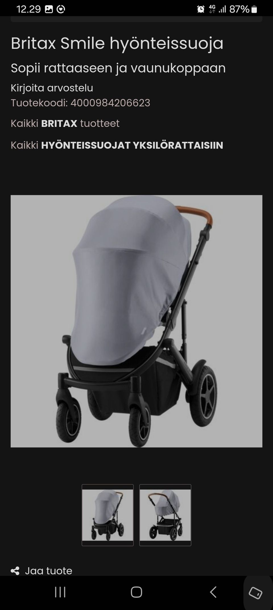 Britax Smile hyttysverkko