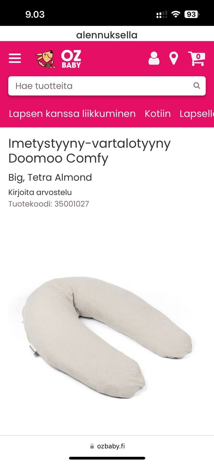 Doomoo imetystyyny / vartalotyyny