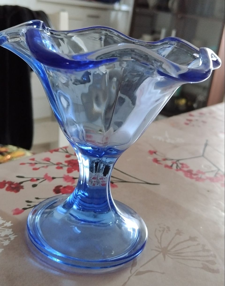 Blue Parfait Sundae Tulip Glass Cup 6kpl