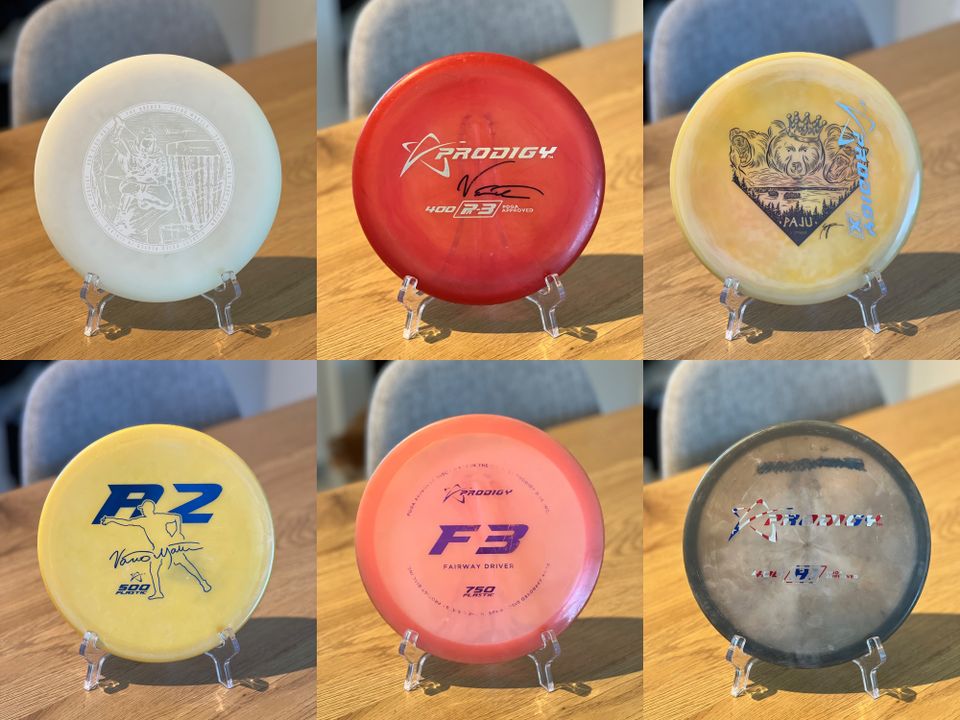 Frisbeegolf kiekkoja (Archer, Pa-3, Otso 3, A1, A2, F3)