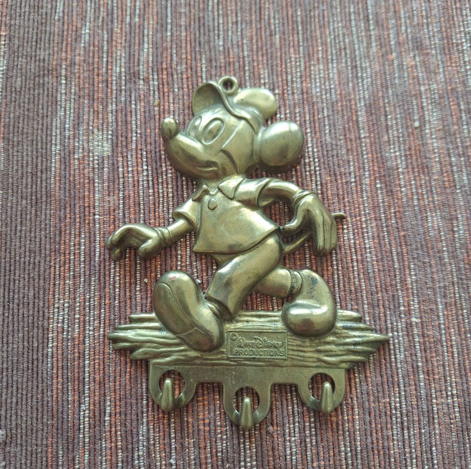 Mikki avainkoukku messinkinen Mickey mouse Walt Disney vintage