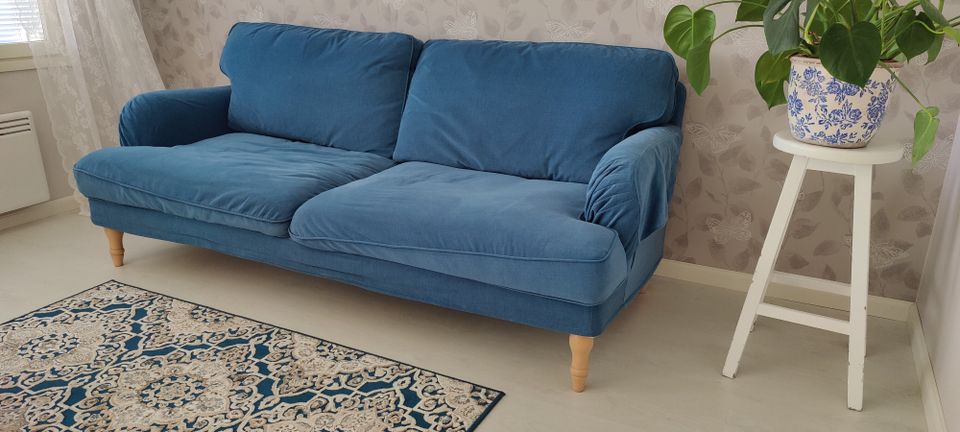 Ikea Stocksund 3 istuttava sininen sohva