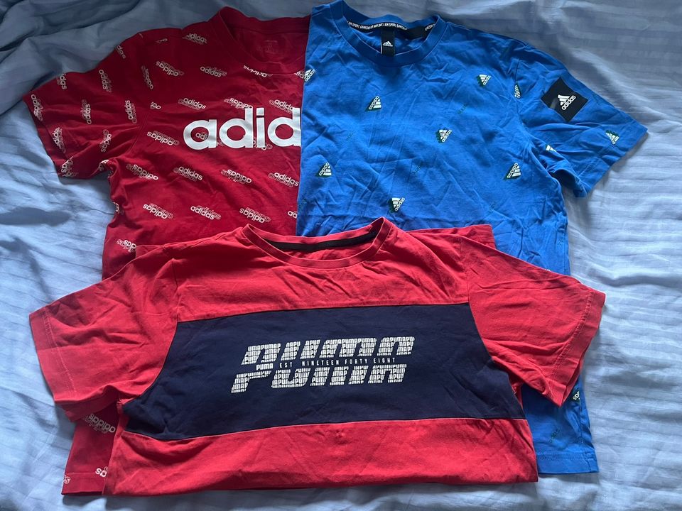 3 T-paitaa (Adidas, Puma)