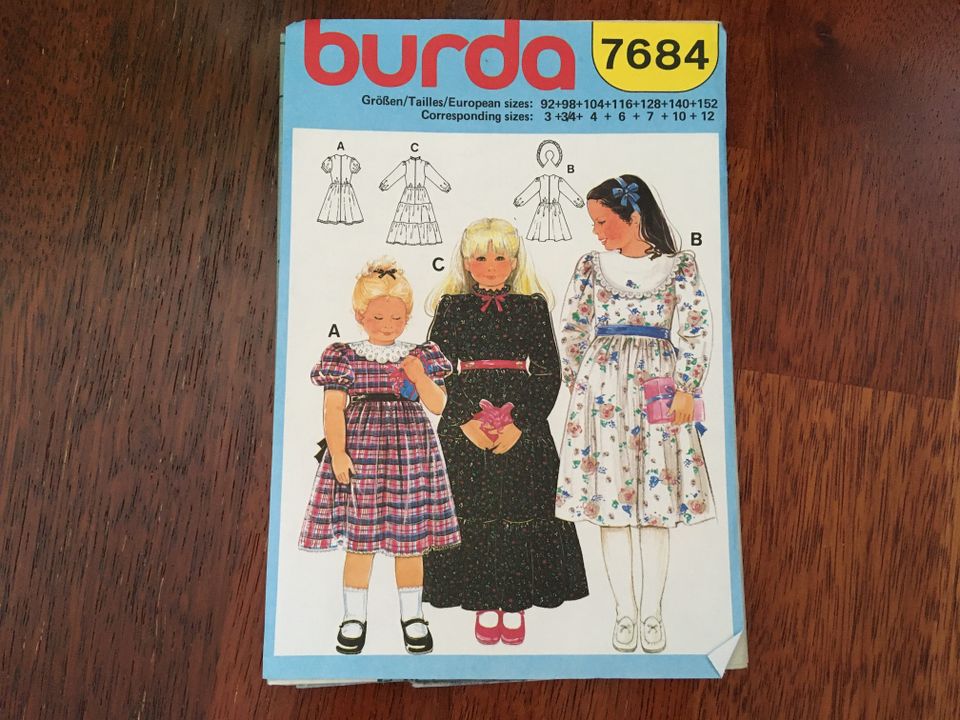 Valmiskaavat Burda 7684 : Mekko tytölle * Vintage