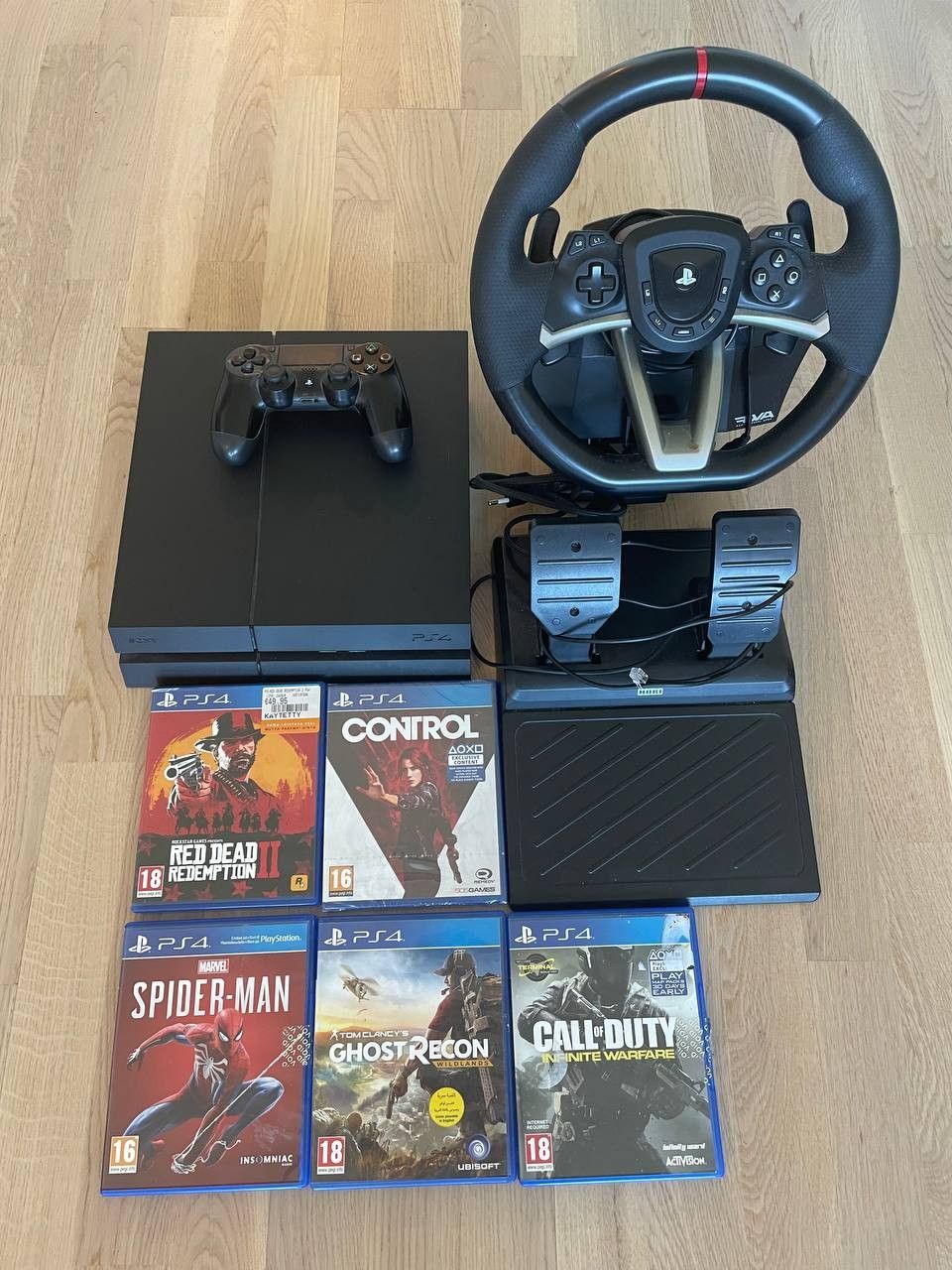 Hori RWA Racing Wheel APEX Speed Wheel + PS4 1T and Games Bundle