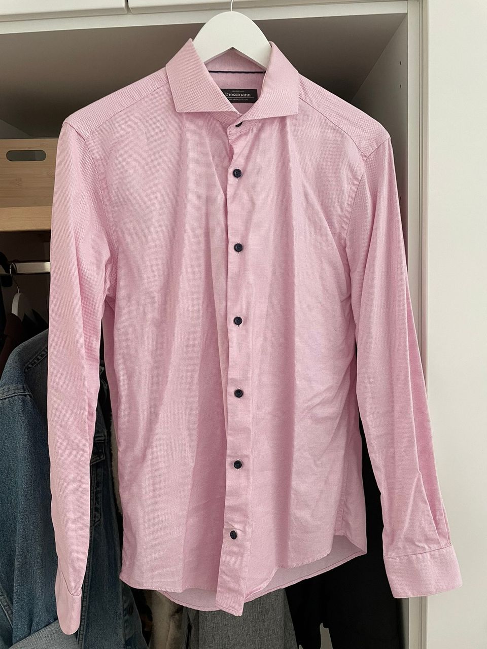 Vaaleanpunainen premium cotton kauluspaita, 39/40 M