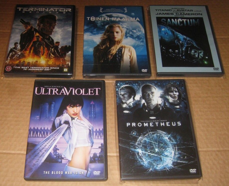 DVD elokuvia - 15 kpl (SciFi, toiminta, draama)