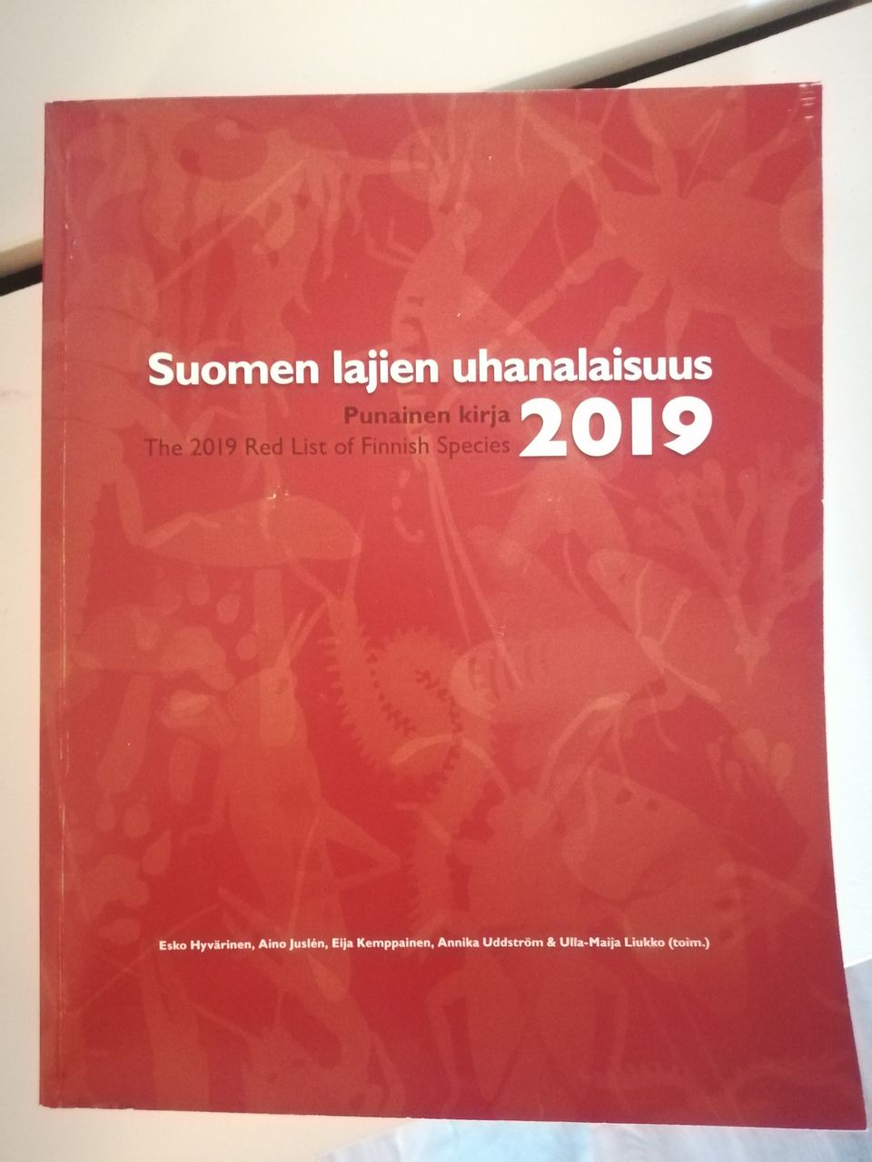 Suomen lajien uhanalaisuus, punainen kirja 2019