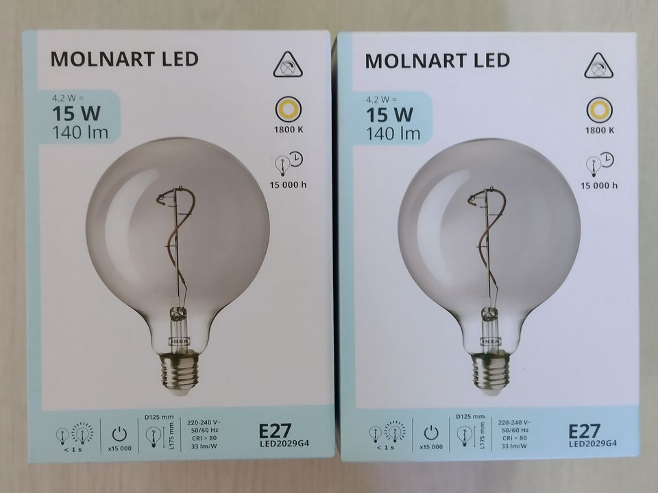 Uudet Ikea molnart led-lamput 2kpl