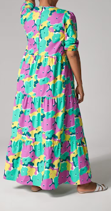 Maxi mekko frilla helma puuvillaa L (XL)