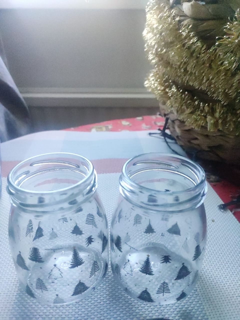 2 Small Glass jars