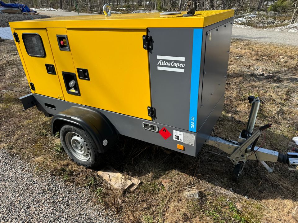 Vuokrataan Agregaatti 30kva Atlas copco