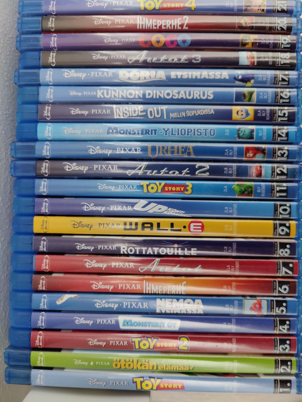 Pixar blu-ray kokoelma