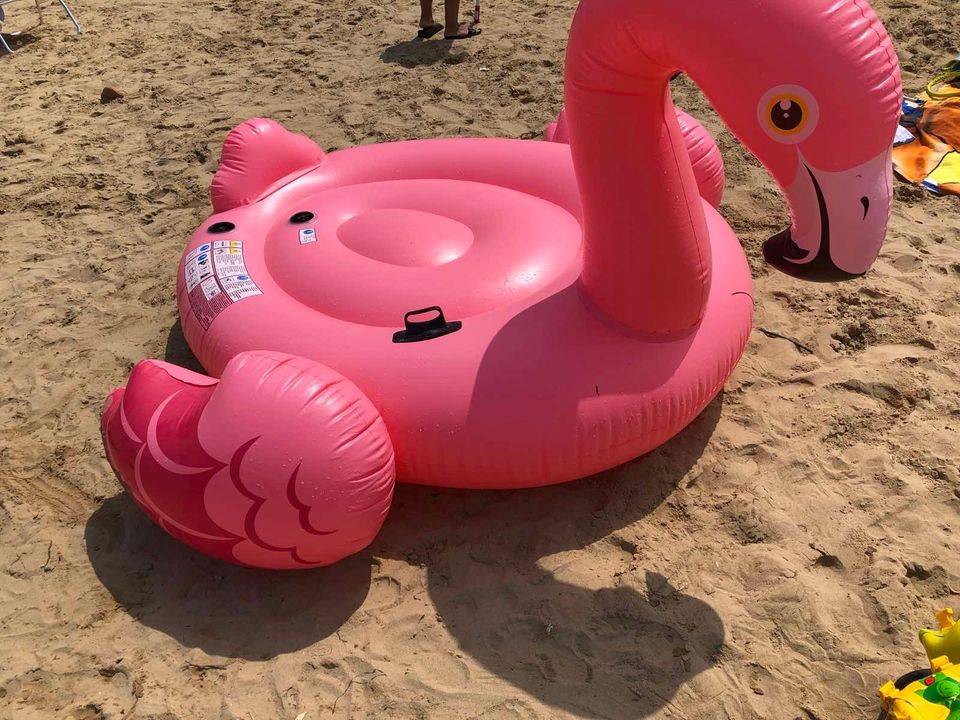 Valtava puhallettava flamingo 2,18m x 2,11m x 1,36m
