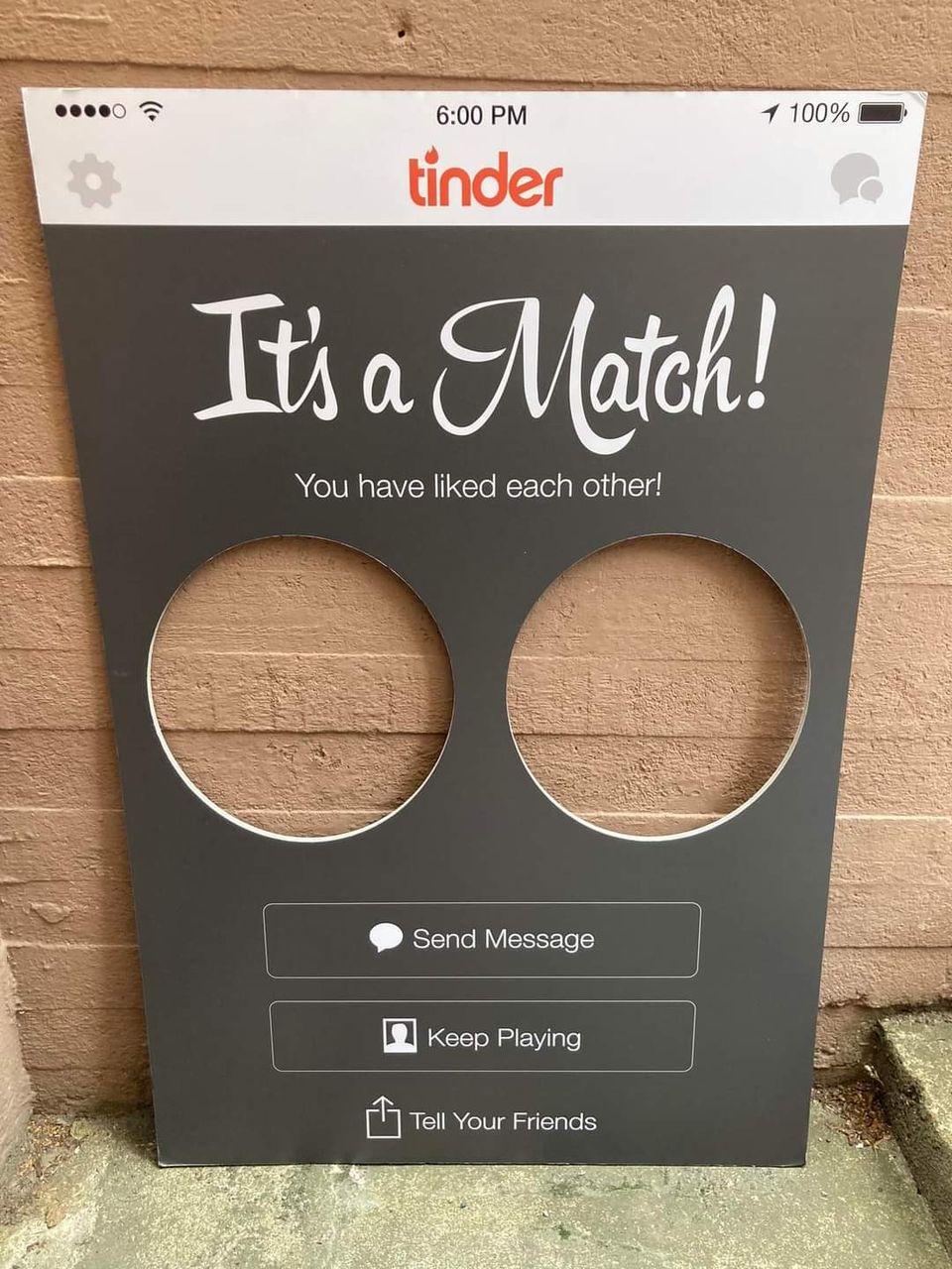 Tinder kehys photoboothiin