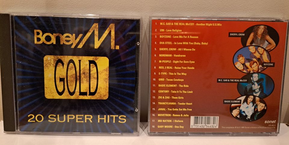2kpl CD Boney M Gold 20 super hits ja Hittibuumi