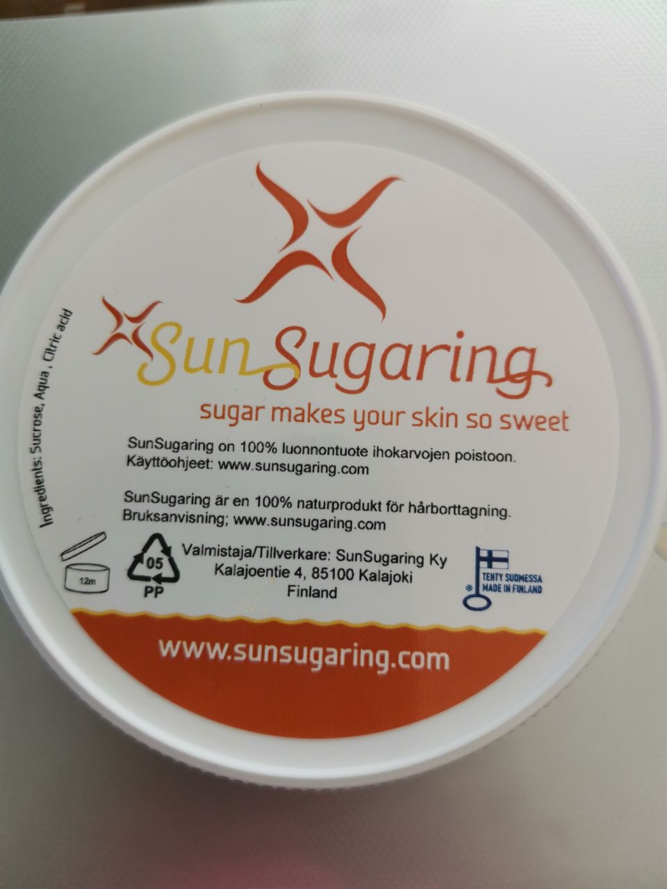 Sun Sugaring suomalainen Eco sokerimassa sokerointiin.