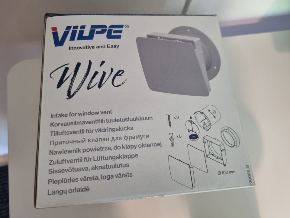 Korvausilmaventtiili VILPE Wive tuuletusluukkuun termostaatti valkoinen