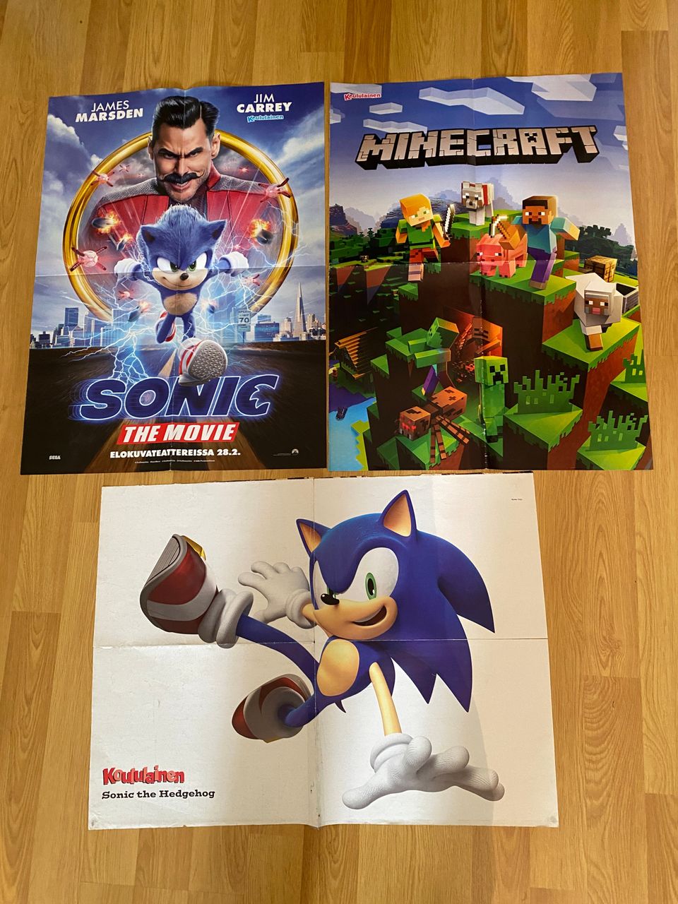 Sonic julisteet ja Minecraft juliste