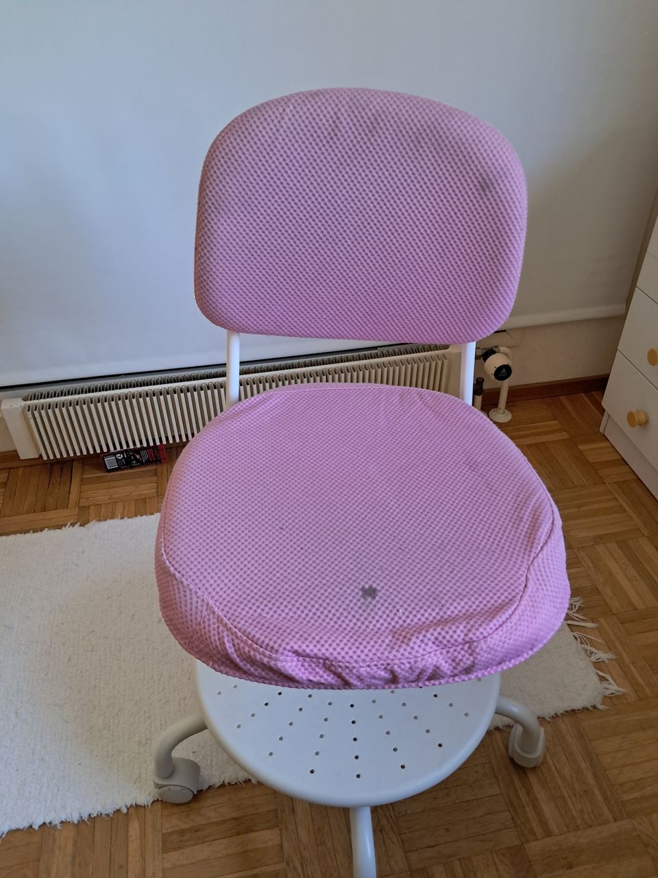 Lasten koulupöydän tuoli, vaaleanpunainen