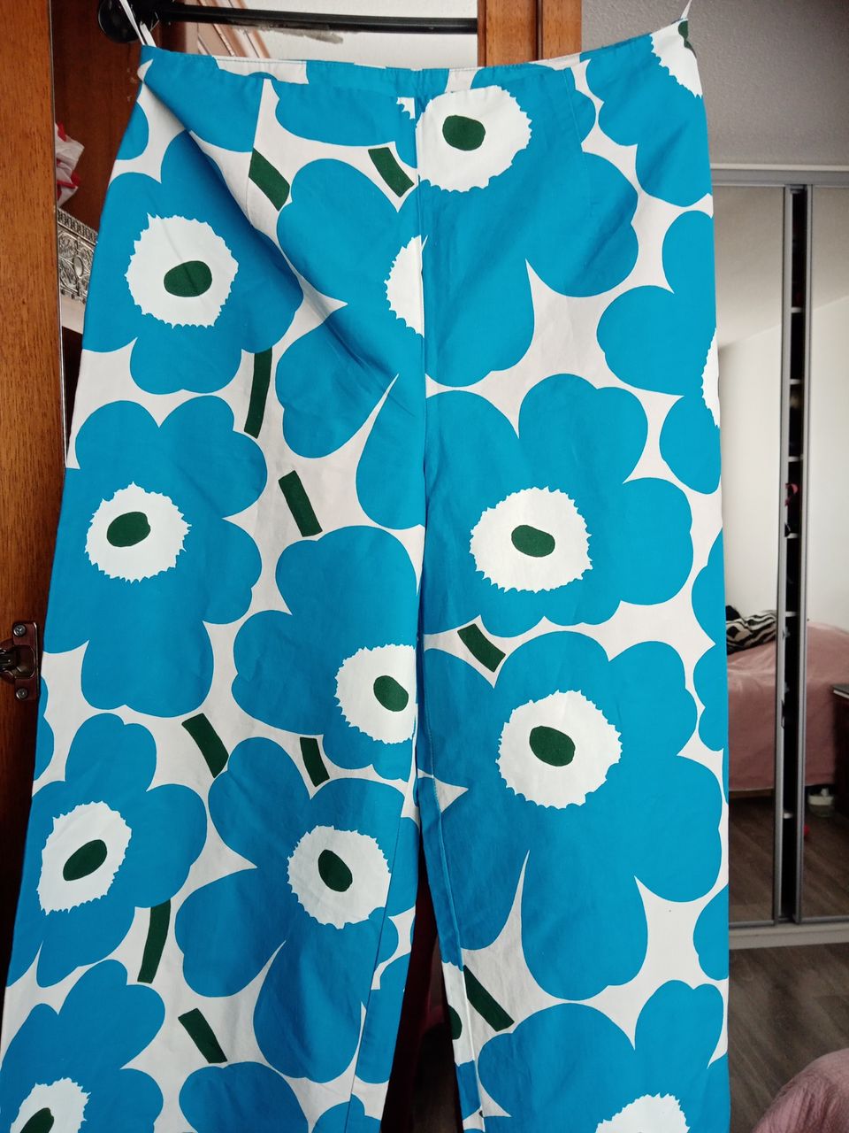 Marimekko puuvillapellavaa housut koko 38