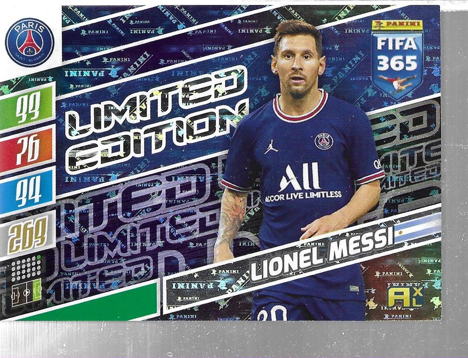 2021 Panini FIFA 365 LIMITED EDITION Lionel Messi (Paris)