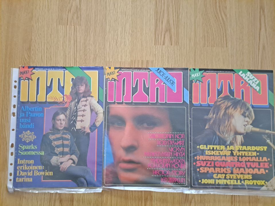 Intro lehtiä 1975 / 1976, Musa lehtiä 1977, Back beat lehtiä 1980 / 1981