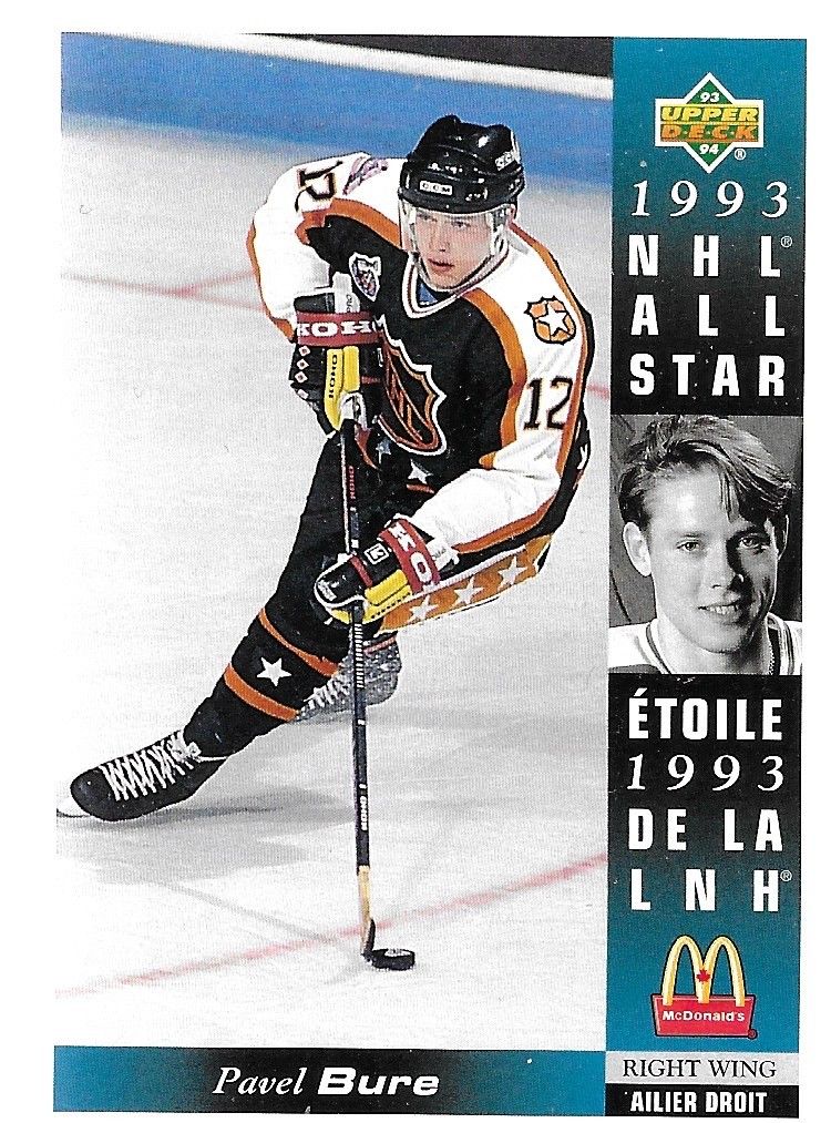 NHL PAVEL BURE 1993-94 Upper Deck McDonalds All Star Hockey Trading CARD #McD-02