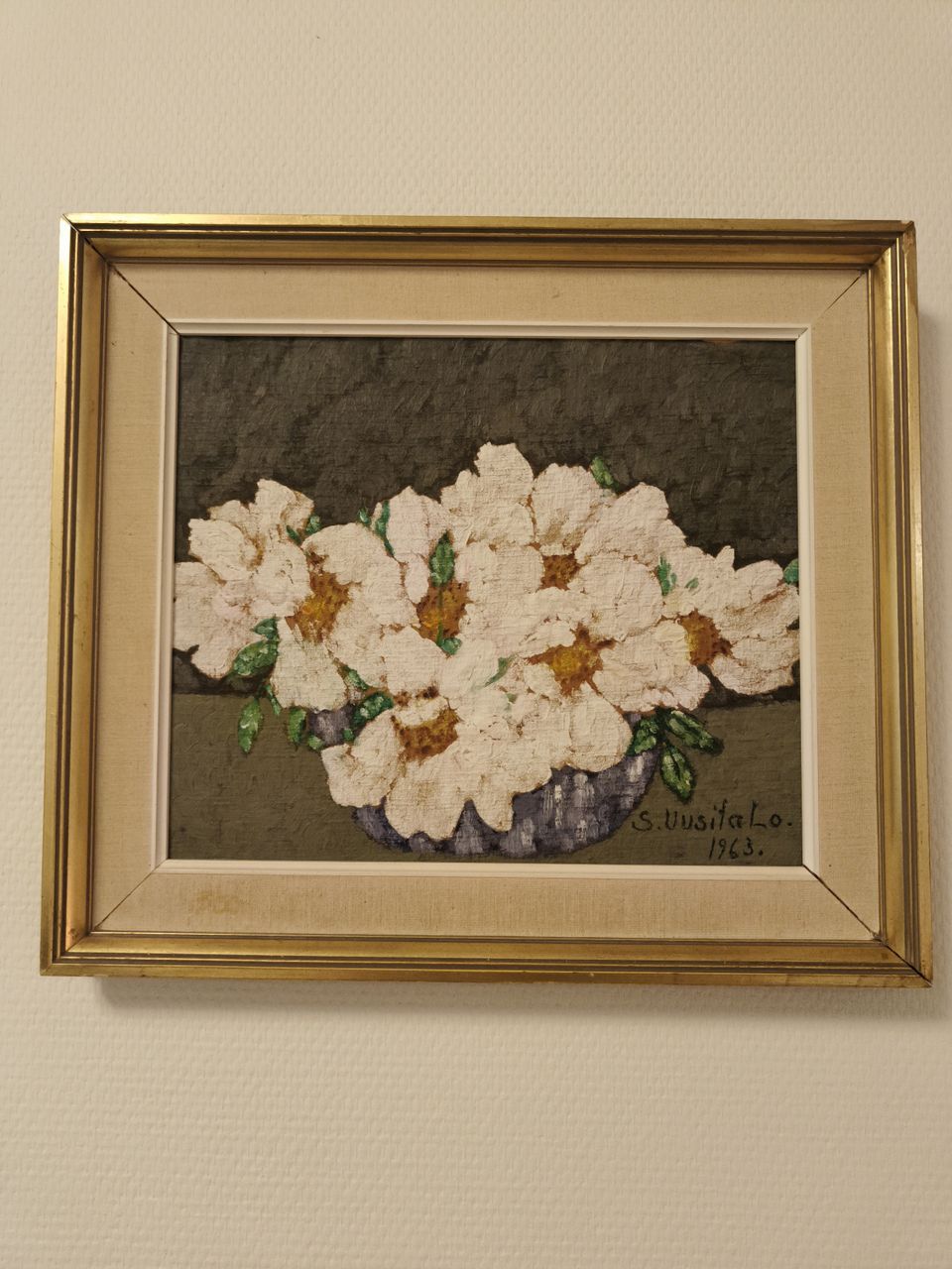 S. Uusitalo maalaus 1963 kukkia