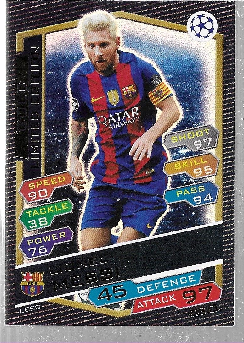 2016/17 Match ATTAX LIONEL MESSI GOLD LIMITED EDITION