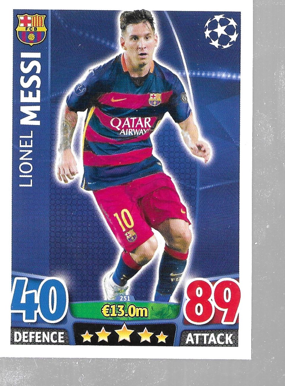 2015-16 Topps Match Attax Champions League #251 Lionel Messi
