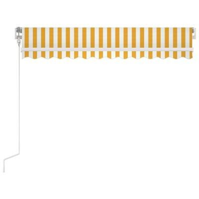 VidaXL Automaattisesti sisäänkelattava markiisi 350x250cm keltavalk