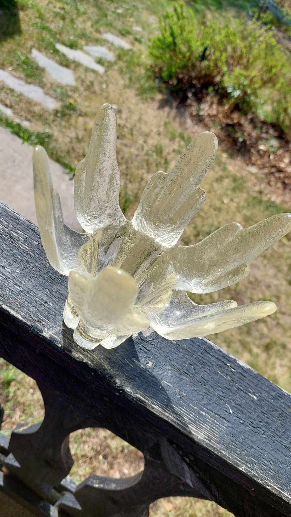 Kaunis lasinen MALJAKKO, kukkavaasi, 656g, korkeus 18 cm