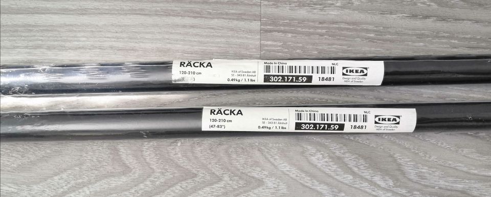 Ikea Räcka verhotangot, 2 kpl