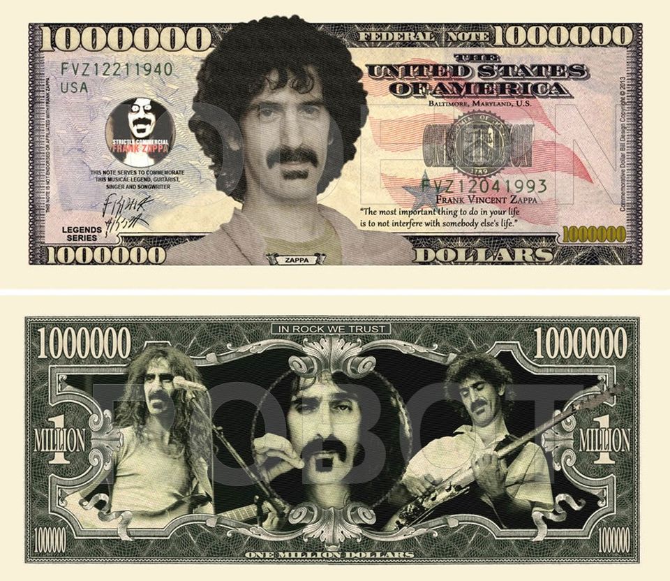 UUSI FZ Frank Zappa Seteli * Dollari - Ilmainen Toimitus