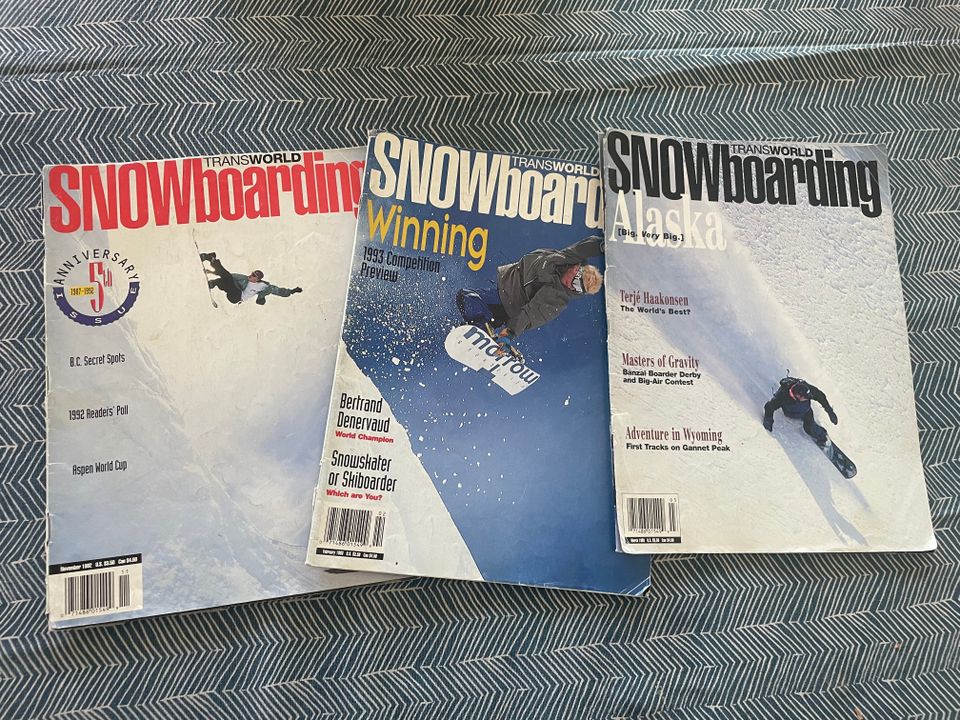 Lumilauta lehtiä Transworld Snowboarding