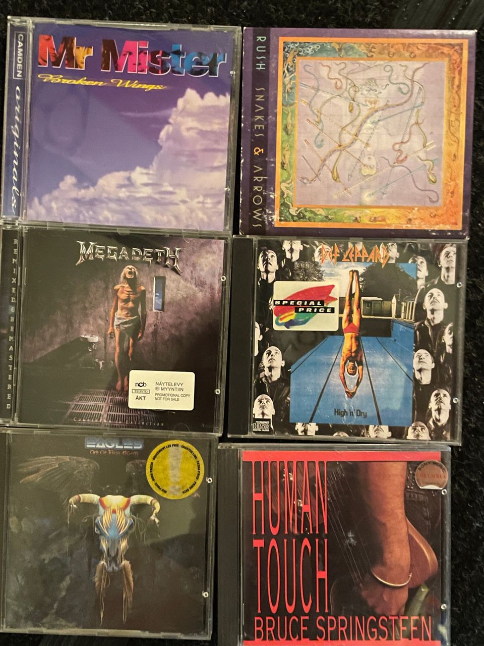 Megadeth,Rush,Def Leppard,Eagles,Mike Oldfield,U2