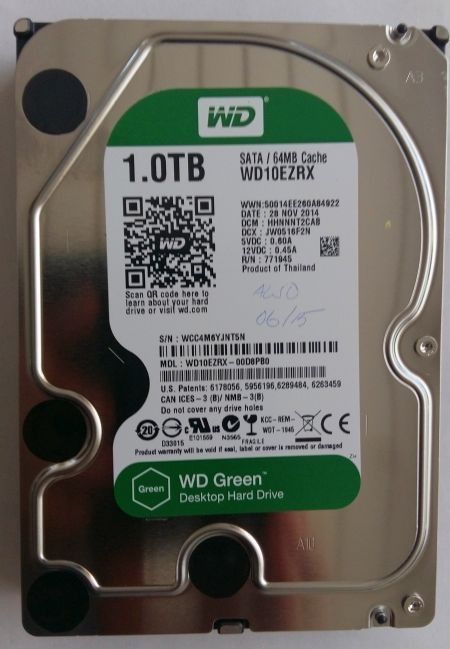 WD Green WD10EZRX 1TB HDD 3.5"