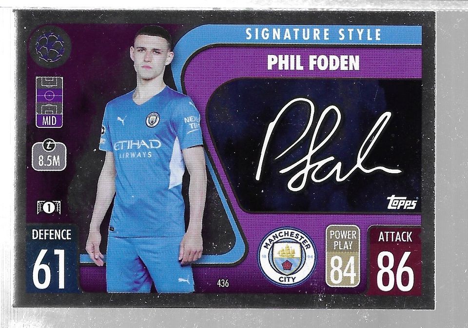 Topps Match Attax Champions League 21/22 Signature Style  Phil Foden