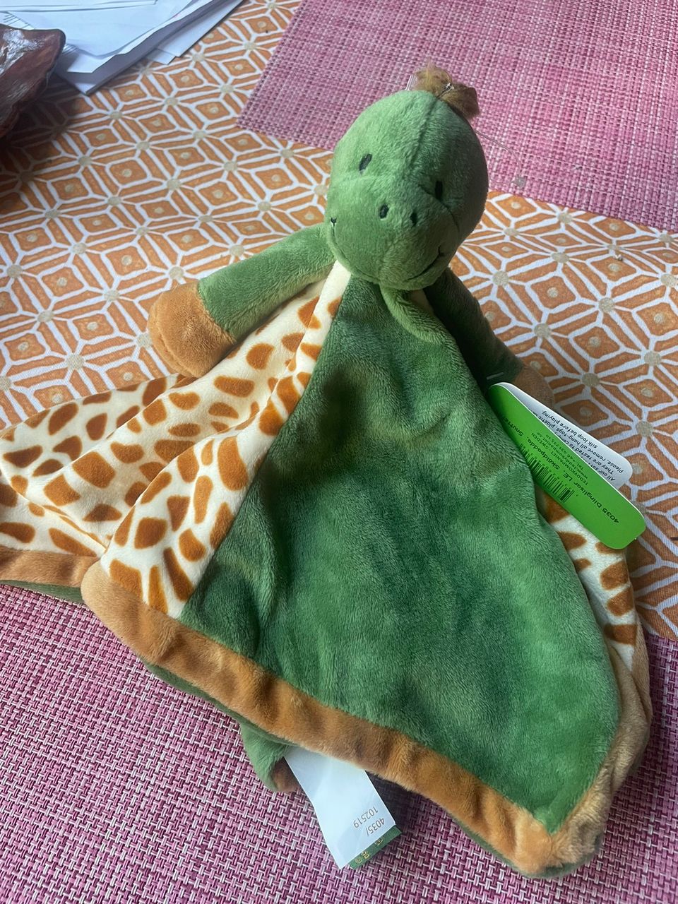 Ihana ja pehmeä unilelu / unirätti dinosaurus vihreä