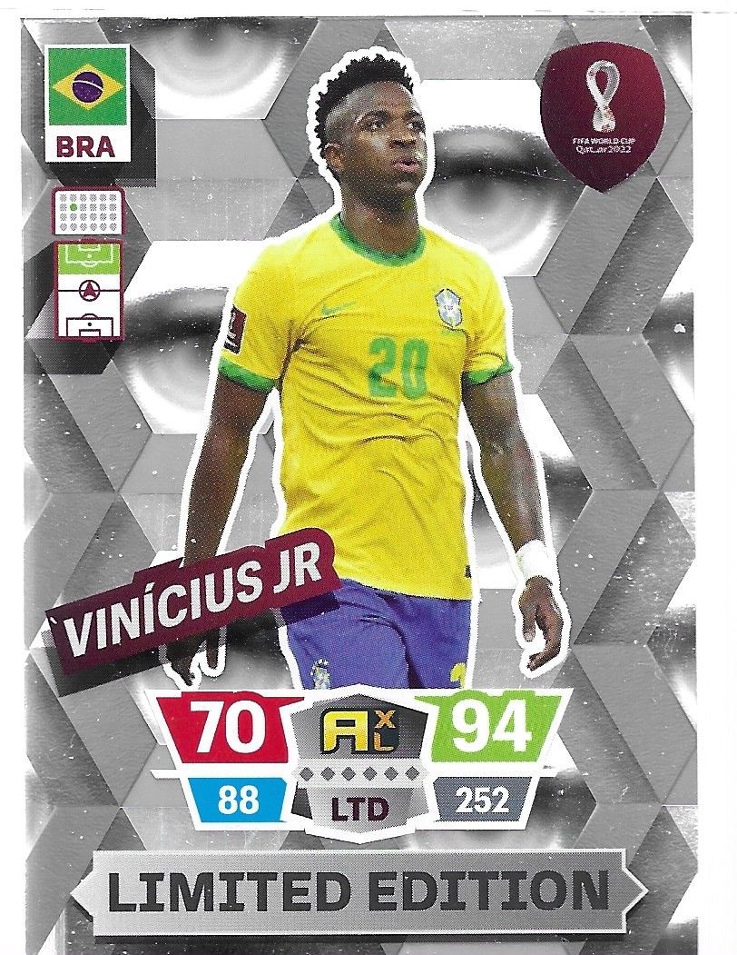 FIFA 2022 Qatar World Cup Limited Edition Vinicius Jr. Panini Brazil