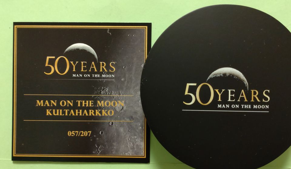 2,5 g 9999 kulta harkko "Man on the Moon", vain 207 kpl.