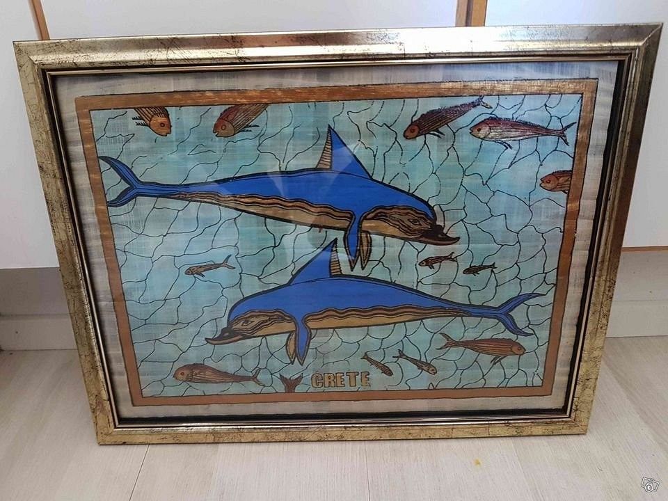 Delfiinit Kuva, taulu, maalaus 44x34cm
