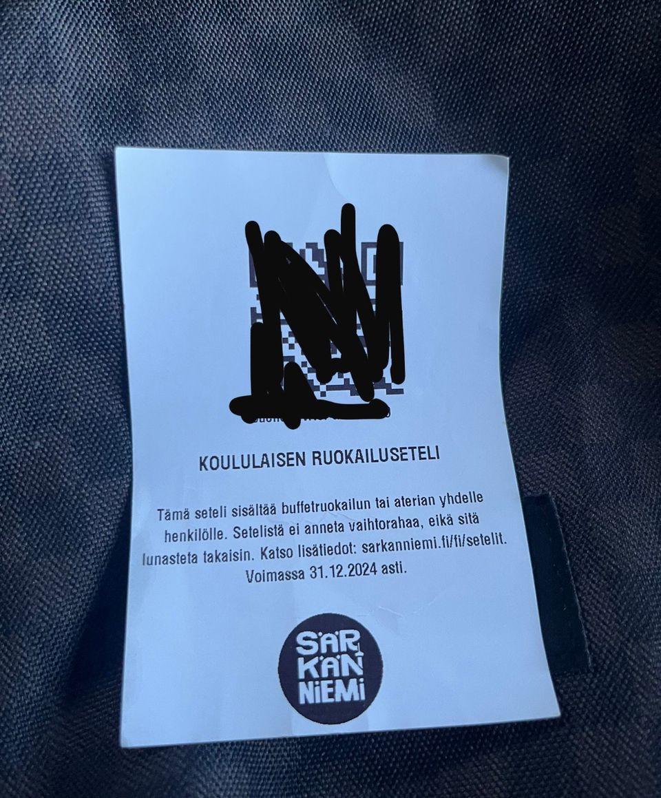 Särkänniemi ruokaseteli