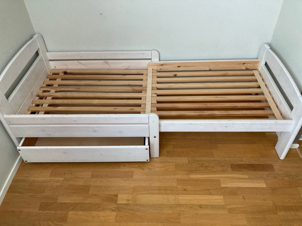 Nuorten/lasten sänky + sängynalus laatikko (säädeltävä koko)