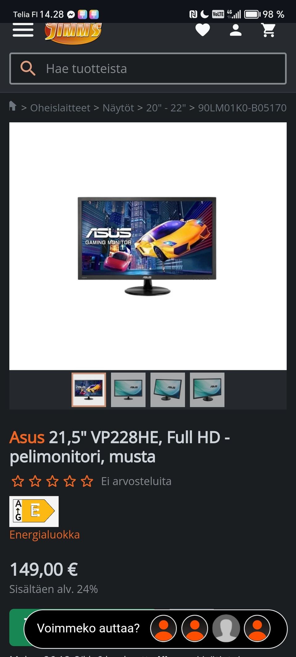 144hz pelinäyttö