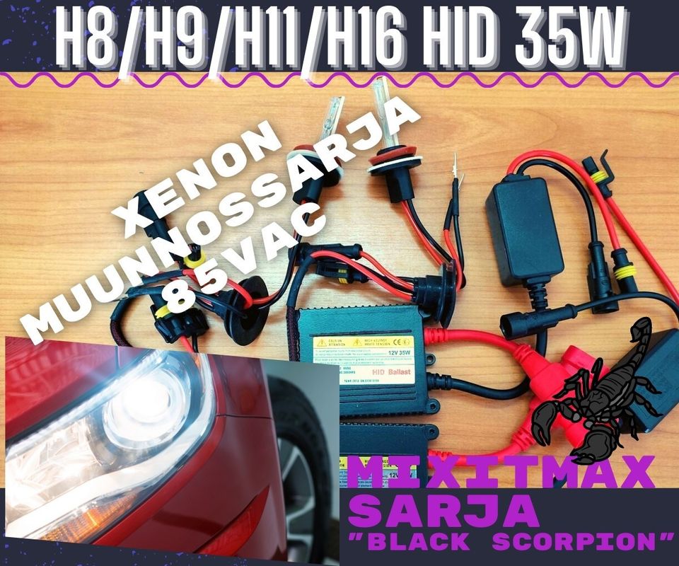 H8 / H9 / H11 Xenon muunnossarja 6000K 35W-3200lm