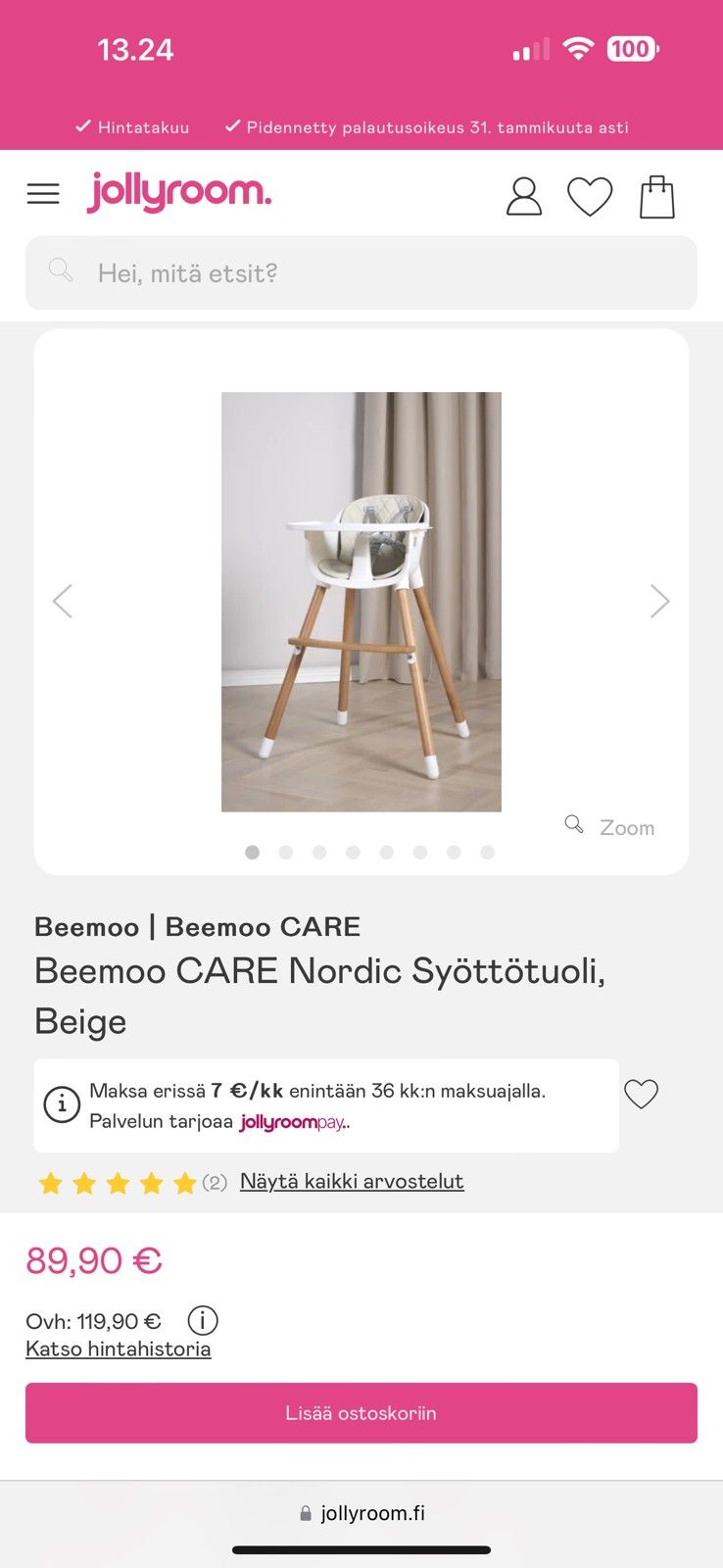 Beemoo Care Nordic syöttötuoli