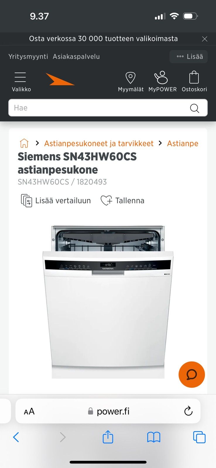 Astianpesukone siemens wifillä