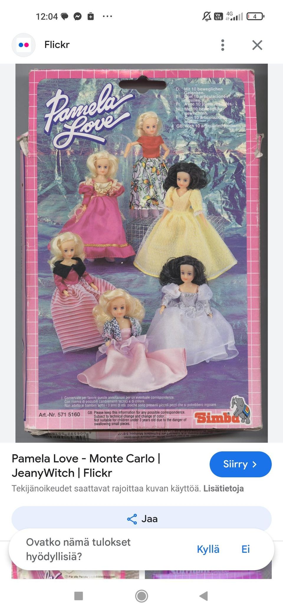 80/90-luvun Pamela nuken vaatteet